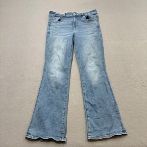 American Eagle Flare Jeans Women's 12 Blue Light Wash Next Level Stretch Denim